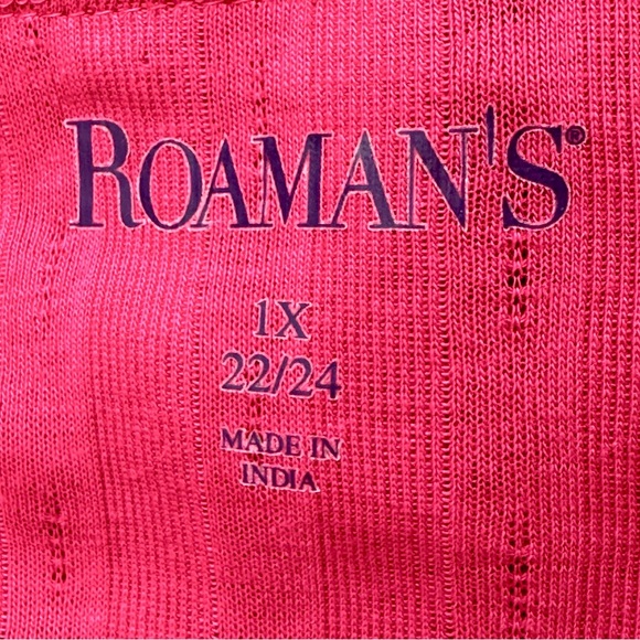 ROAMAN's Plus Size Crochet Trim Cardigan - Picture 13 of 16